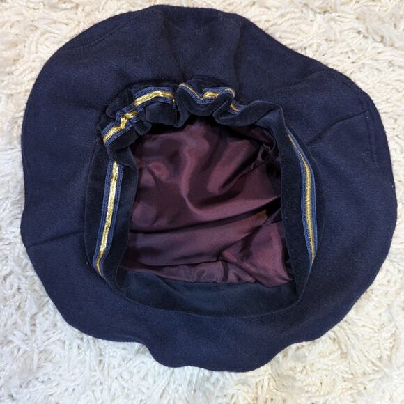 Vintage Wool Double-Breasted Nautical Theme Kids Peacoat with Hat Navy Blue L - Picture 11 of 16